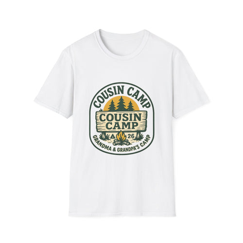 Cousin Camp Graphic T-Shirt | Family Camping Badge, Pine Tree Design | SummitPine