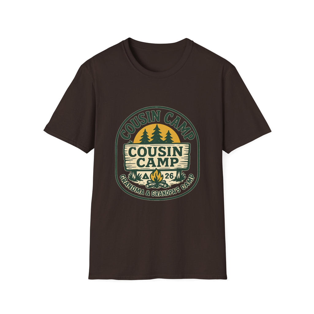 Cousin Camp Graphic T-Shirt | Family Camping Badge, Pine Tree Design | SummitPine
