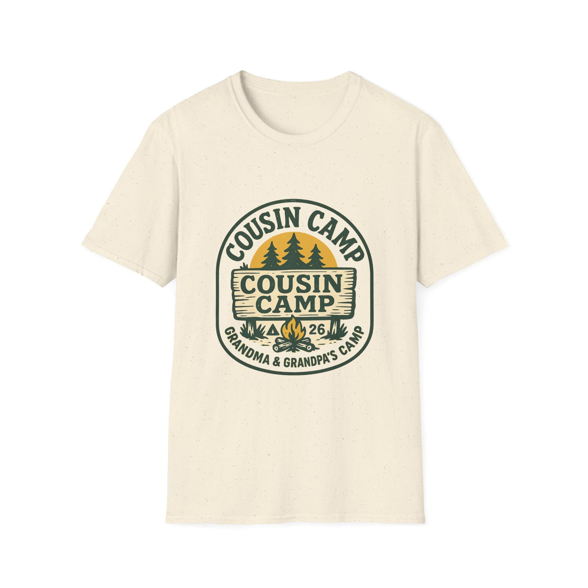 Cousin Camp Graphic T-Shirt | Family Camping Badge, Pine Tree Design | SummitPine