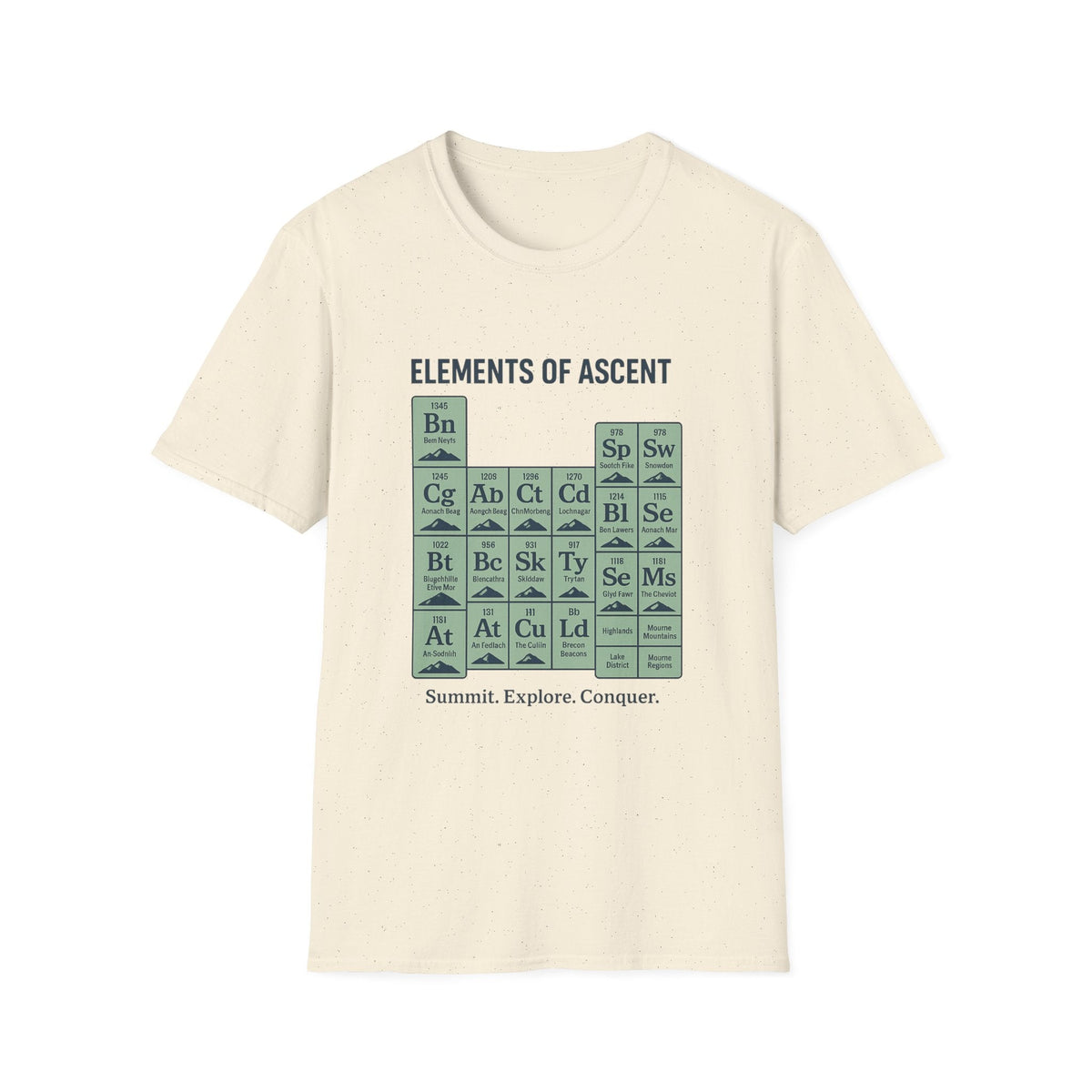 Elements of Ascent T-Shirt | Climbing Periodic Table Rock Climber Tee | SummitPine