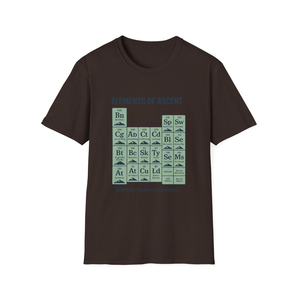 Elements of Ascent T-Shirt | Climbing Periodic Table Rock Climber Tee | SummitPine