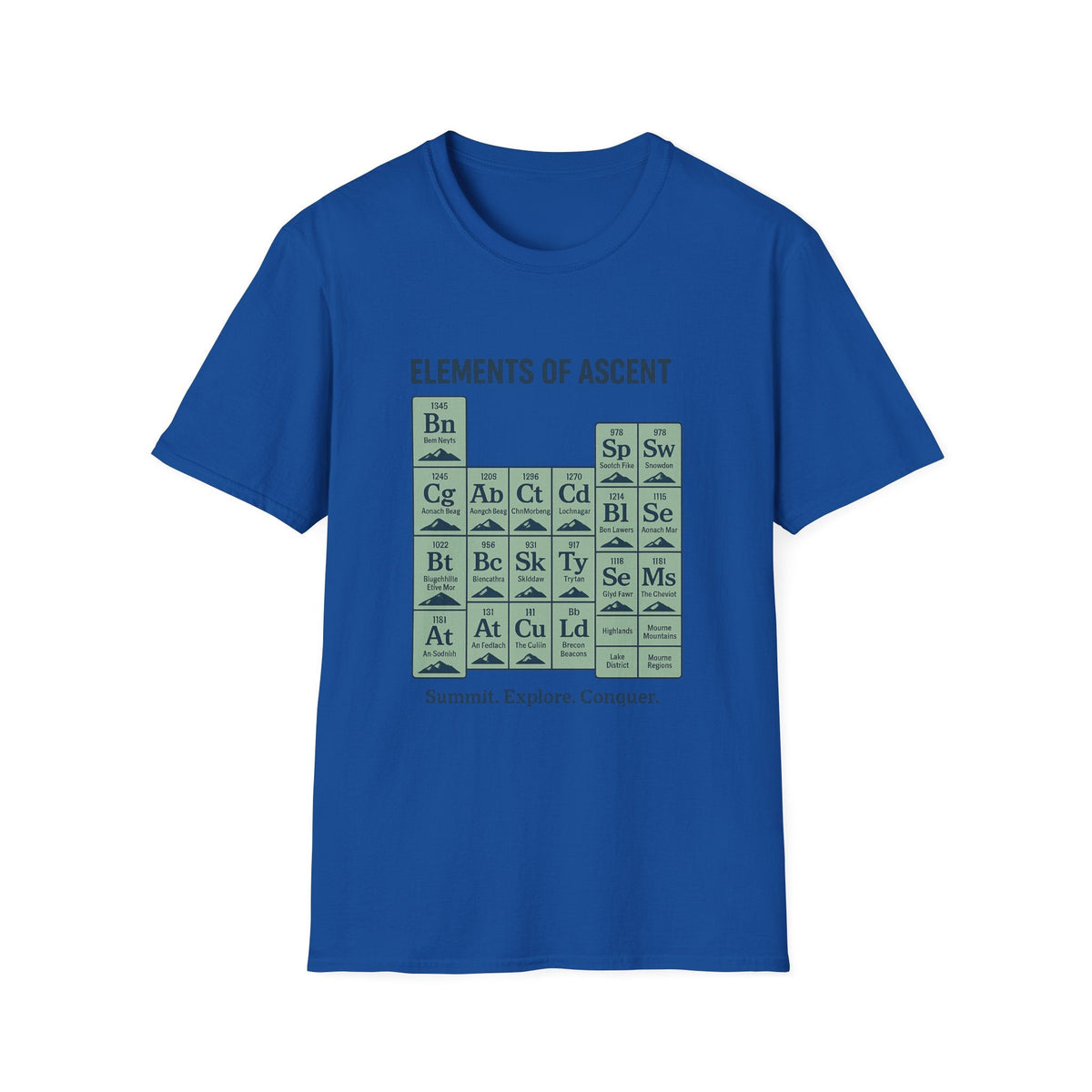 Elements of Ascent T-Shirt | Climbing Periodic Table Rock Climber Tee | SummitPine