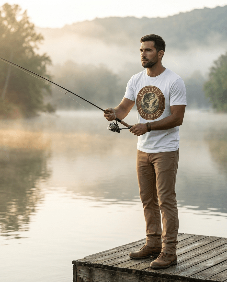 Every Cast Tells a Story Fishing Shirt | Bass Angler Tee | SummitPine