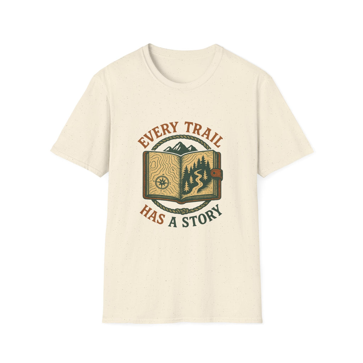 Every Trail Has a Story T-Shirt | Hiking Map Compass Mountains | SummitPine