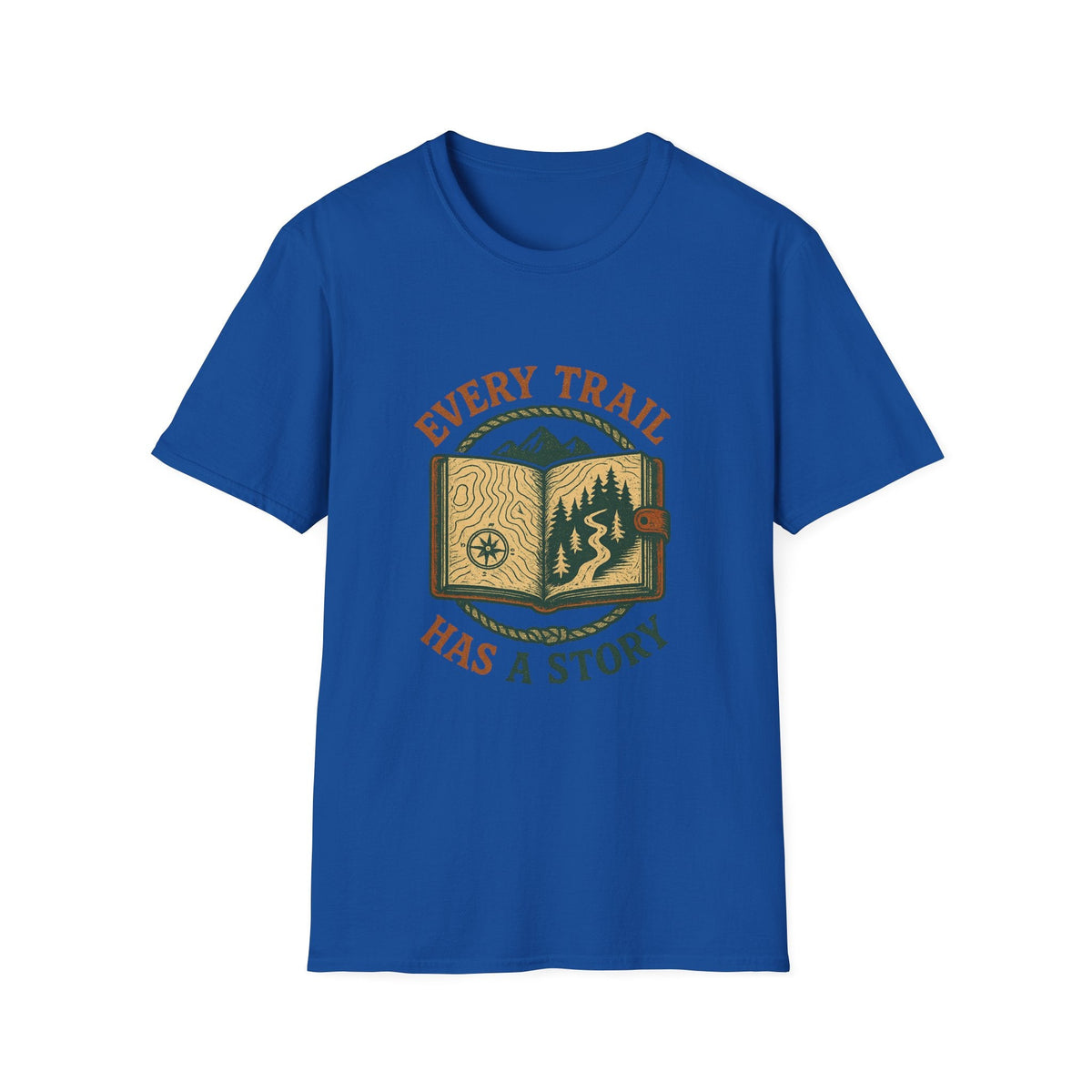 Every Trail Has a Story T-Shirt | Hiking Map Compass Mountains | SummitPine