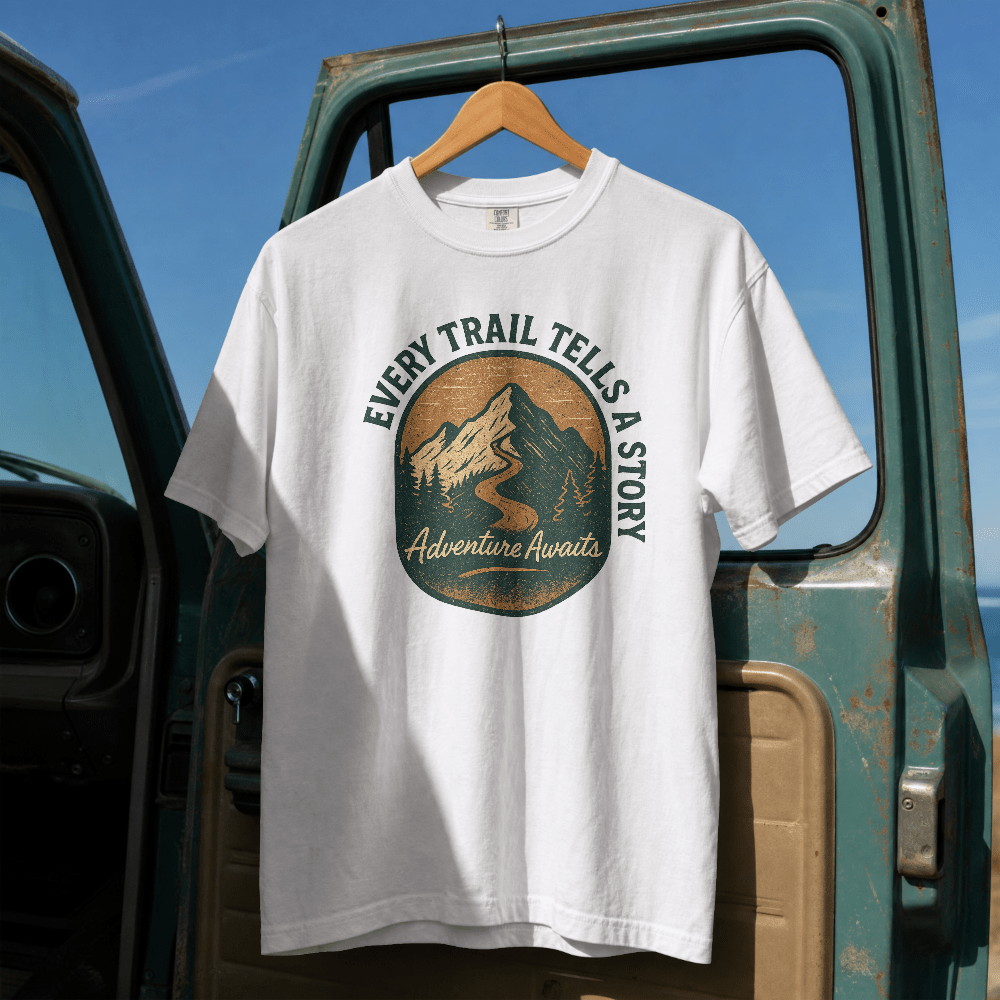 Every Trail Tells a Story Mountain Graphic Tee | Adventure Hiking Shirt | SummitPine