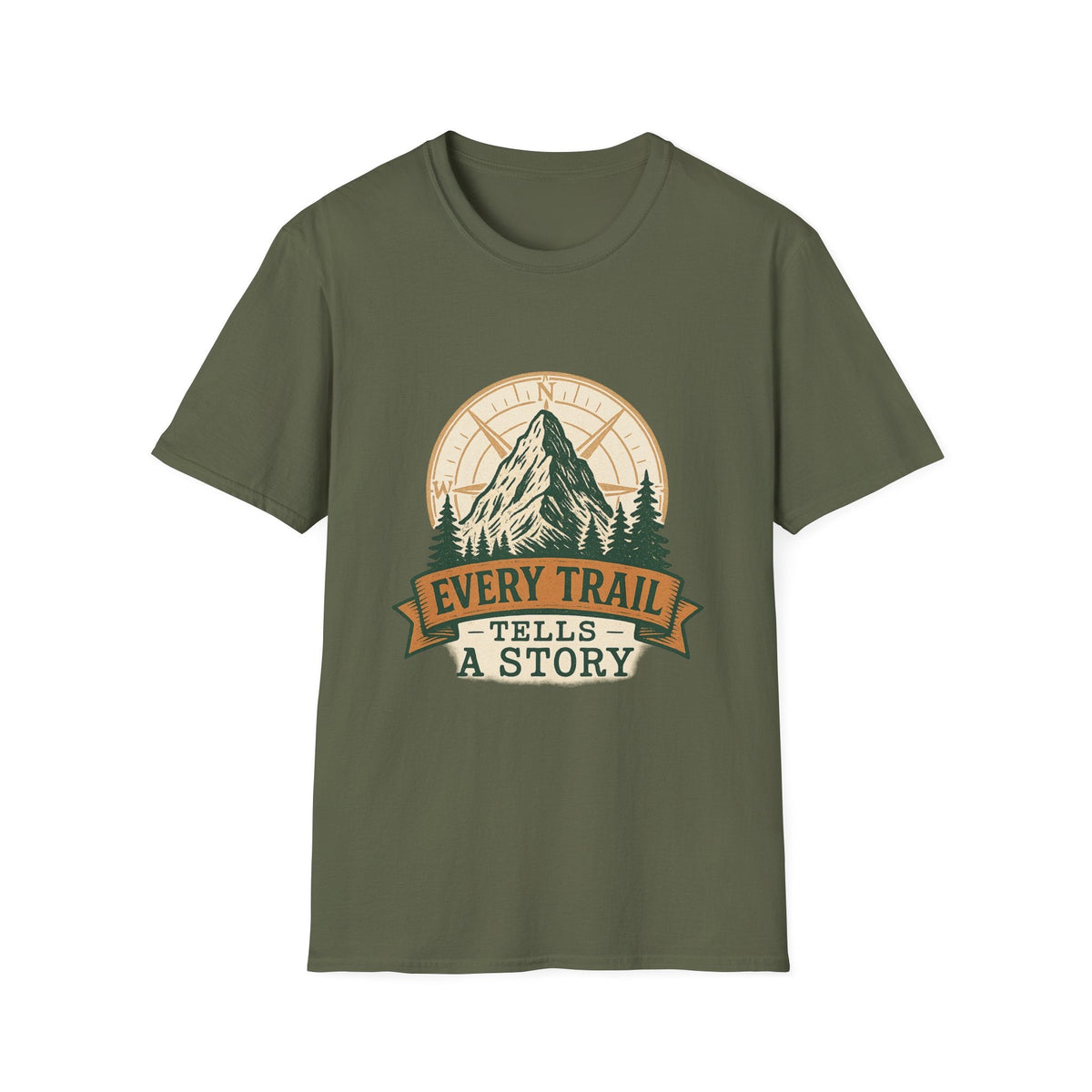 Every Trail Tells a Story Mountain T-Shirt | Hiking Adventure Graphic | SummitPine