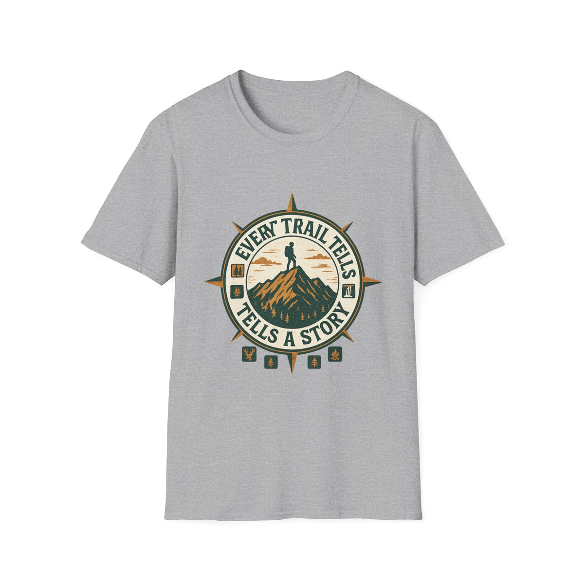 Every Trail Tells a Story T-Shirt | Hiking Compass Mountain Design | SummitPine