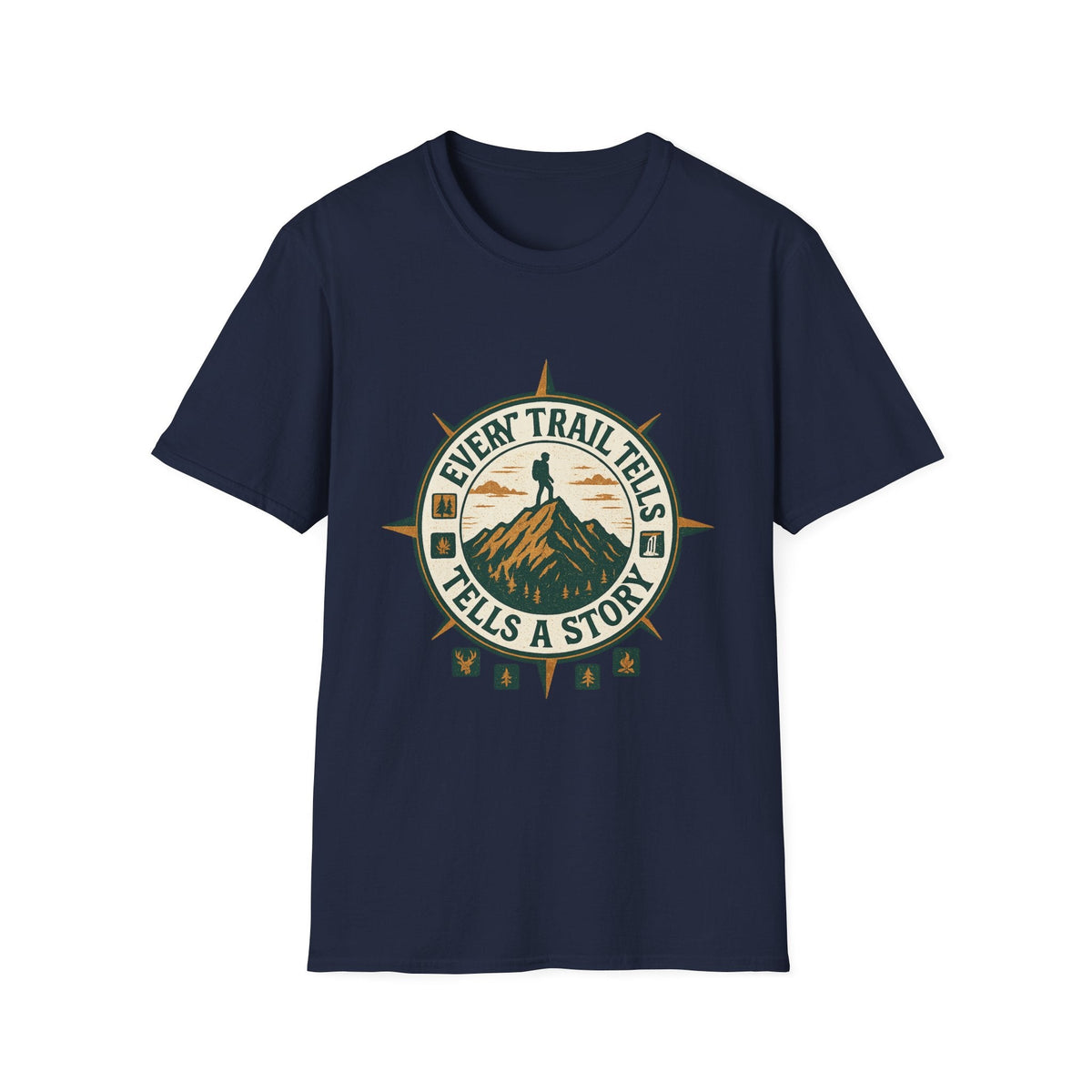 Every Trail Tells a Story T-Shirt | Hiking Compass Mountain Design | SummitPine