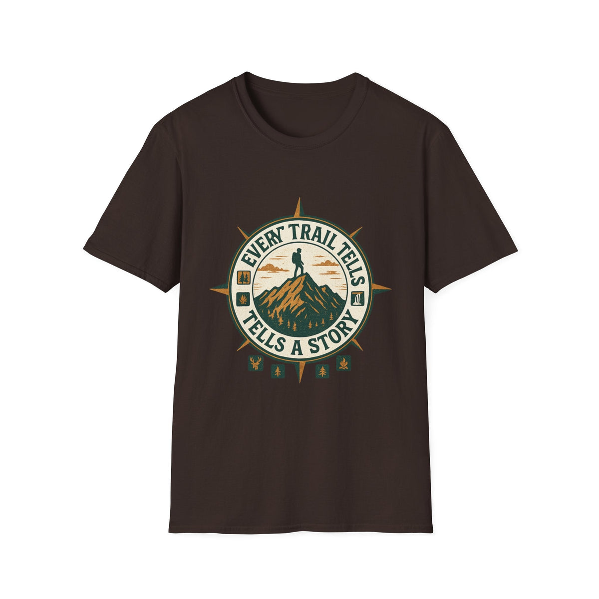 Every Trail Tells a Story T-Shirt | Hiking Compass Mountain Design | SummitPine