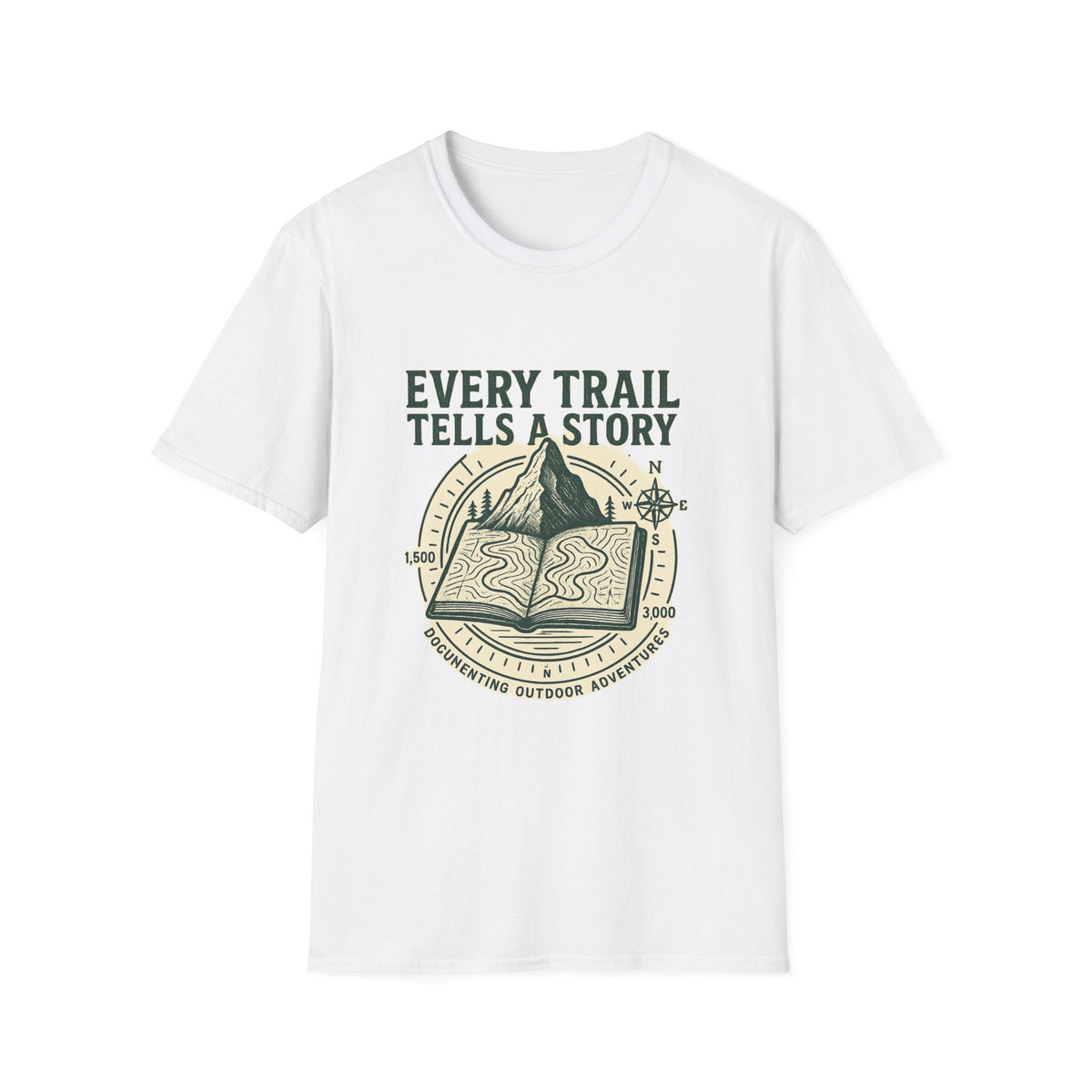 Every Trail Tells a Story T-Shirt | Hiking Mountain Compass Design | SummitPine