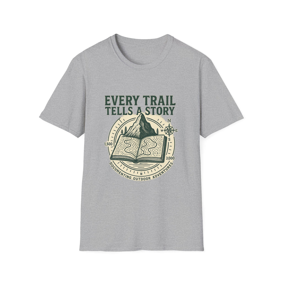 Every Trail Tells a Story T-Shirt | Hiking Mountain Compass Design | SummitPine