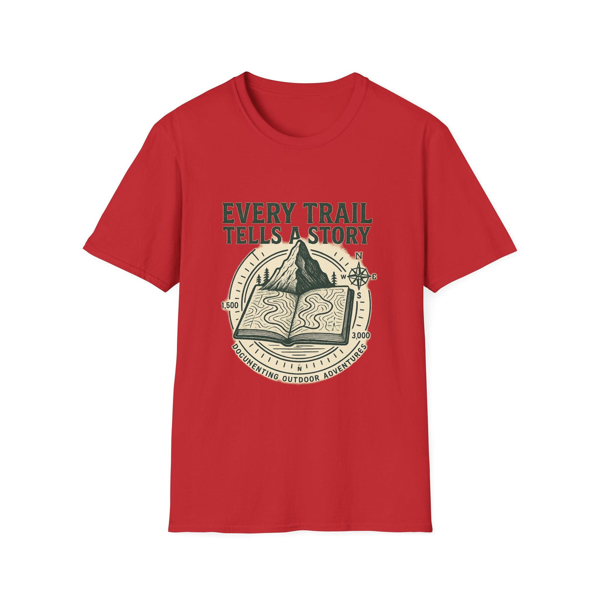 Every Trail Tells a Story T-Shirt | Hiking Mountain Compass Design | SummitPine