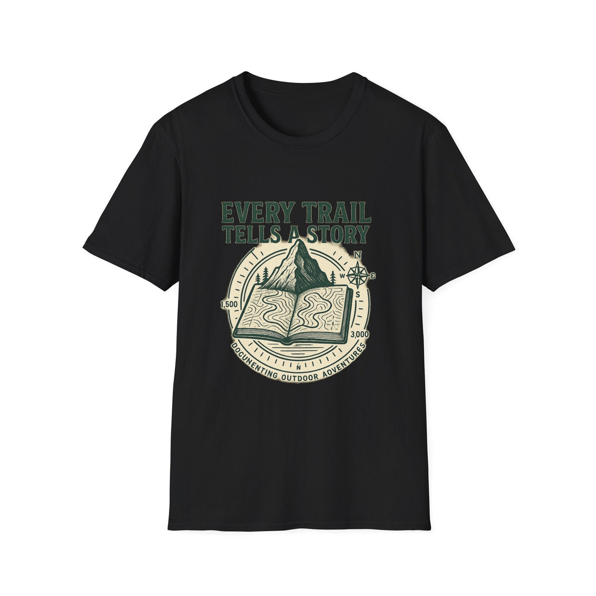 Every Trail Tells a Story T-Shirt | Hiking Mountain Compass Design | SummitPine