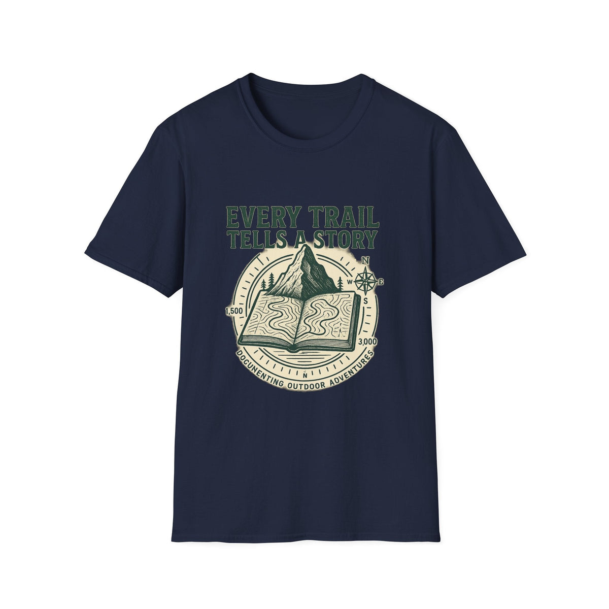 Every Trail Tells a Story T-Shirt | Hiking Mountain Compass Design | SummitPine