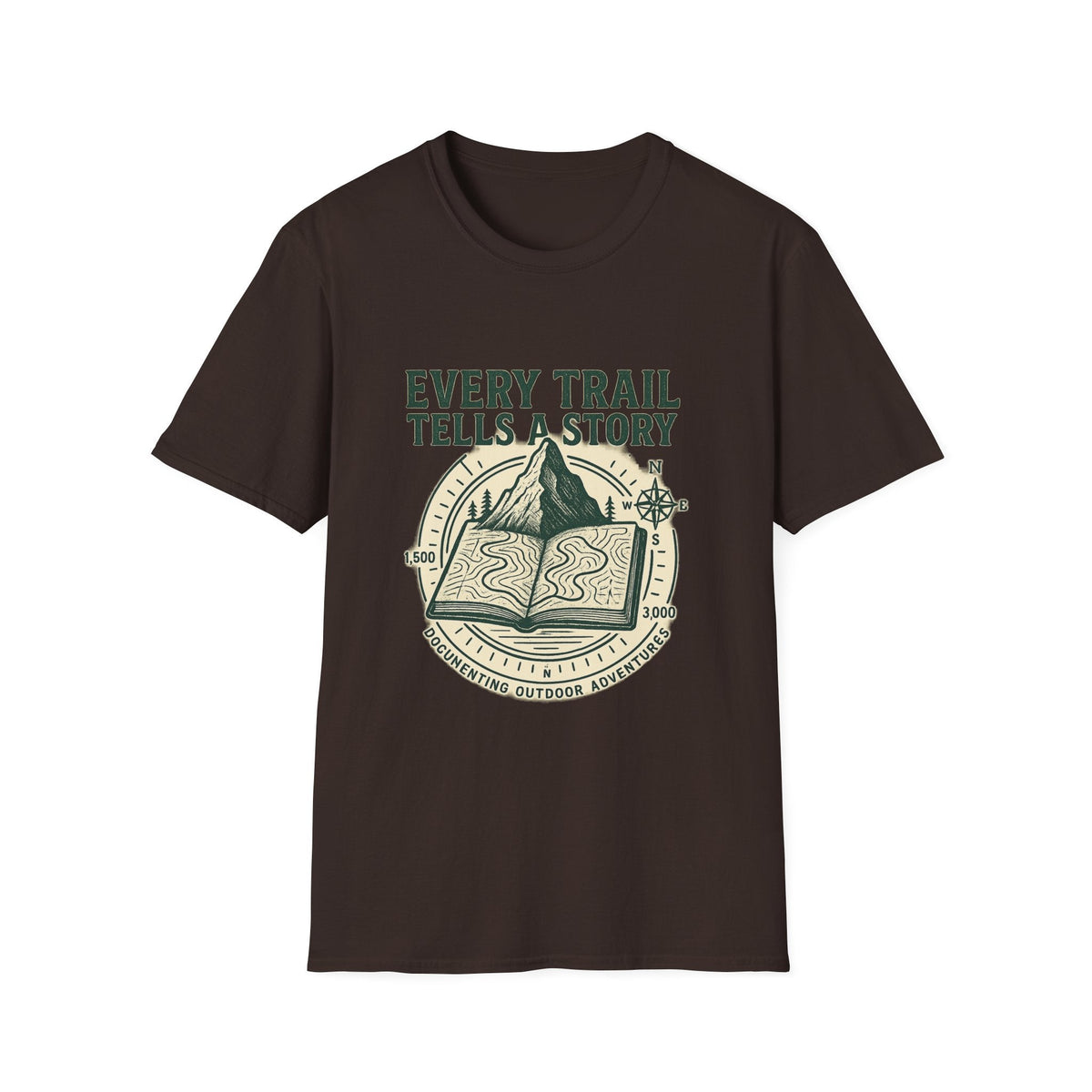Every Trail Tells a Story T-Shirt | Hiking Mountain Compass Design | SummitPine