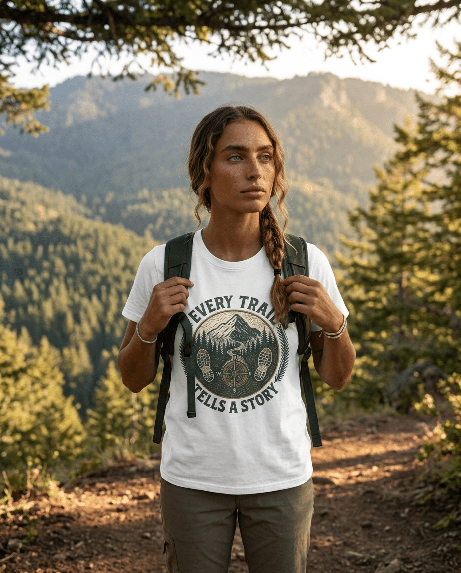 Every Trail Tells a Story T-Shirt | Mountain Bike Hiking Adventure Tee | SummitPine