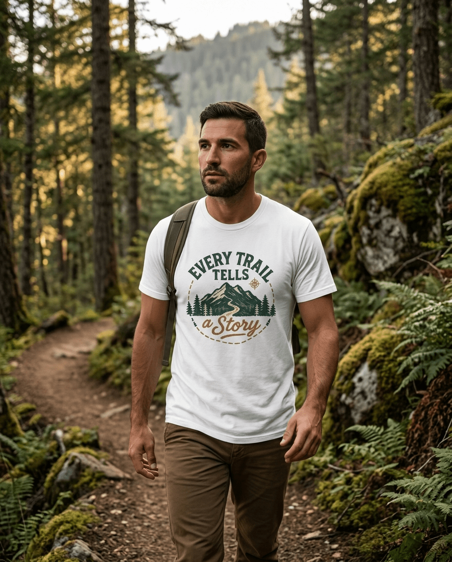 Every Trail Tells a Story T-Shirt | Mountain Hiking Adventure Tee | SummitPine
