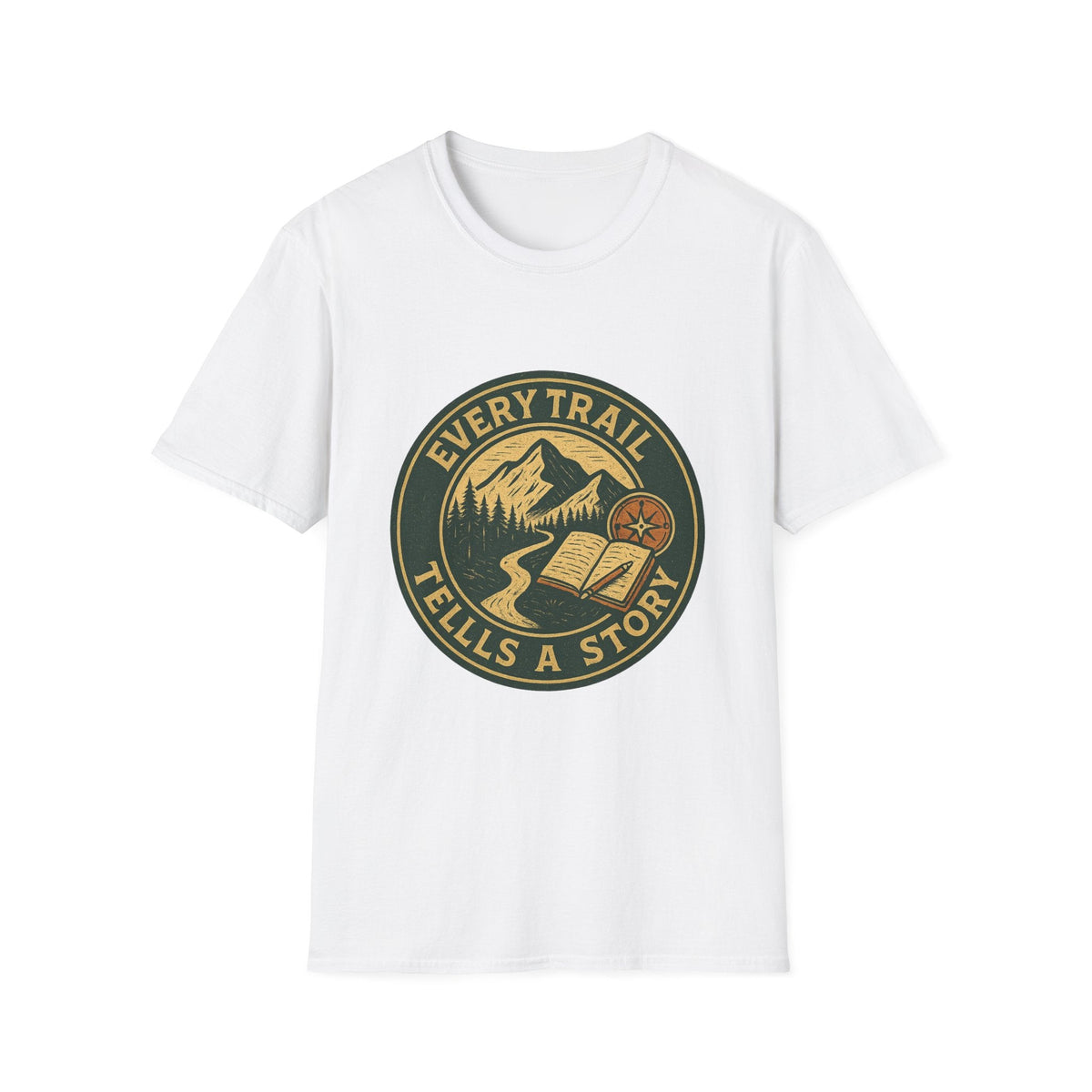 Every Trail Tells a Story T-Shirt | Mountain Hiking Badge Design | SummitPine