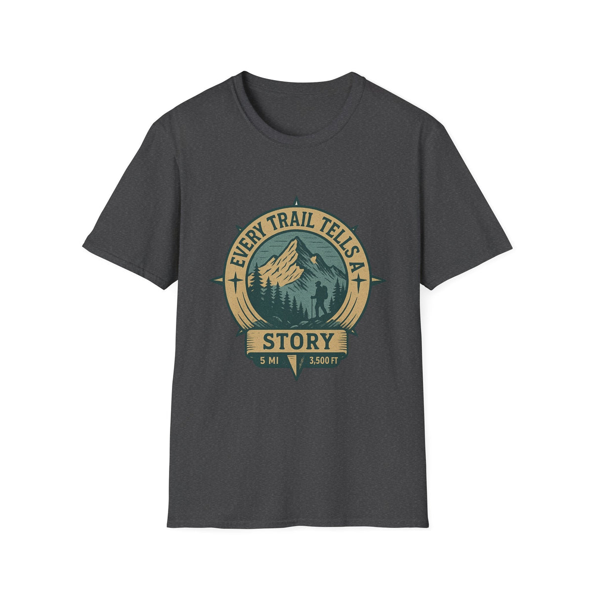 Every Trail Tells a Story T-Shirt | Mountain Hiking Badge Tee | SummitPine