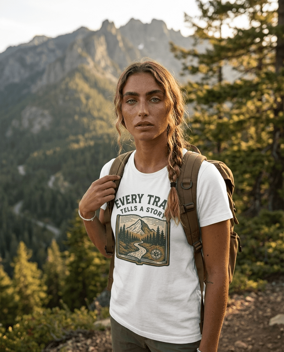 Every Trail Tells a Story T-Shirt | Mountain Hiking Nature Graphic | SummitPine
