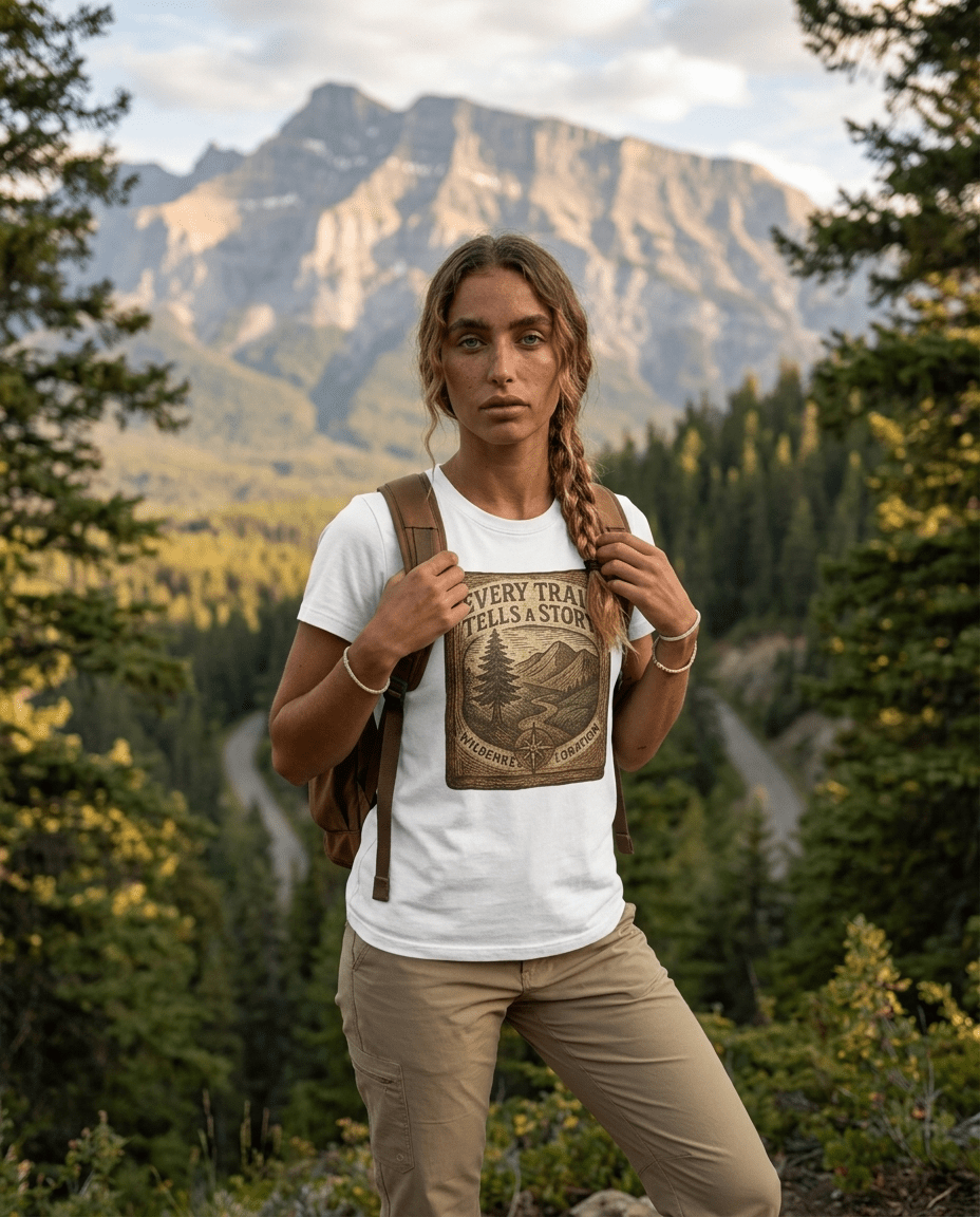 Every Trail Tells a Story T-Shirt | Mountain Hiking Nature Graphic | SummitPine