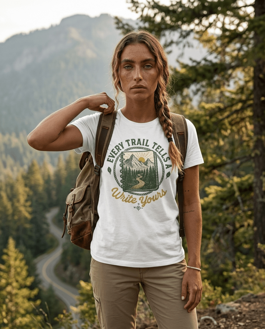 Every Trail Tells A Story T-Shirt | Mountain Hiking Nature Graphic | SummitPine
