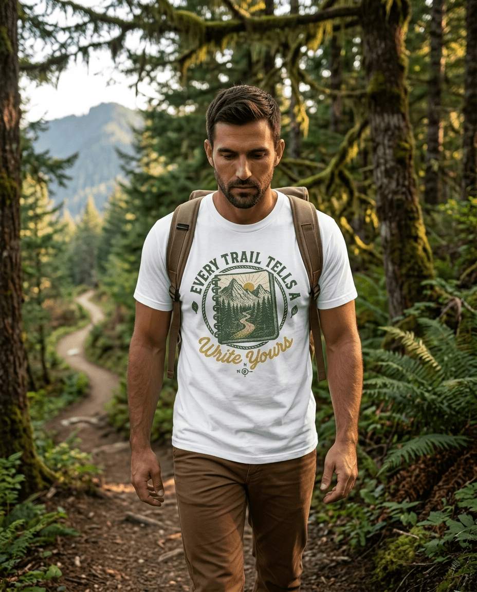 Every Trail Tells A Story T-Shirt | Mountain Hiking Nature Graphic | SummitPine