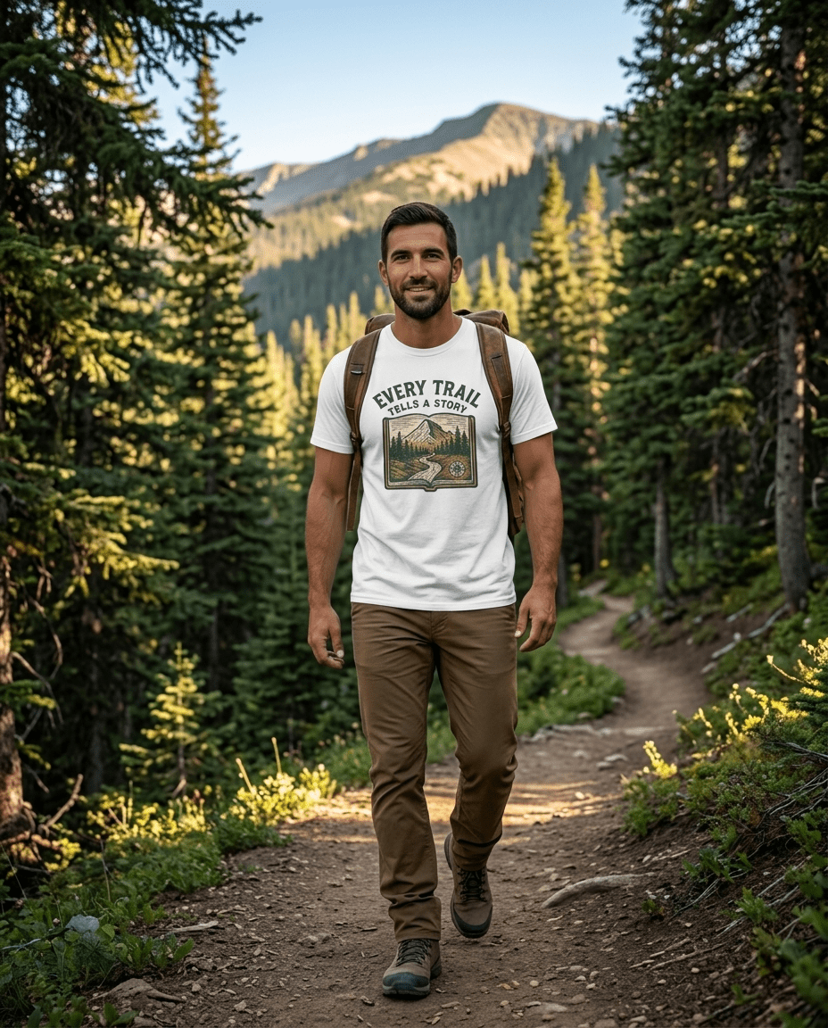 Every Trail Tells a Story T-Shirt | Mountain Hiking Nature Graphic | SummitPine
