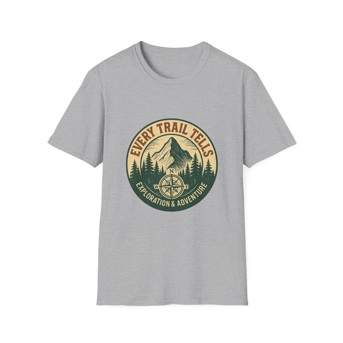 Every Trail Tells Mountain Graphic T-Shirt | Adventure Compass Outdoor Tee | SummitPine