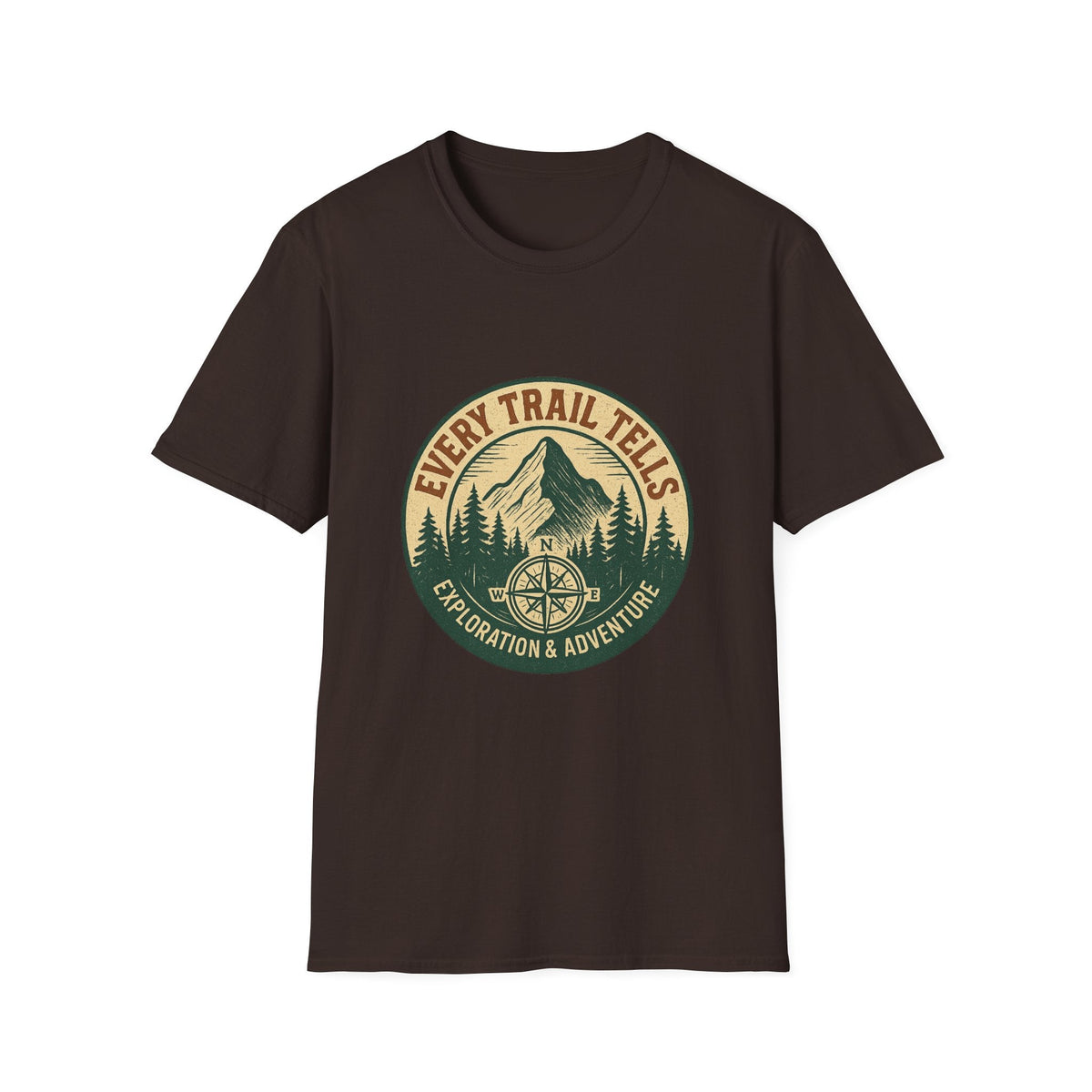 Every Trail Tells Mountain Graphic T-Shirt | Adventure Compass Outdoor Tee | SummitPine
