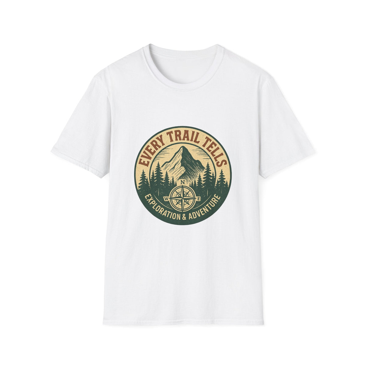 Every Trail Tells Mountain Graphic T-Shirt | Adventure Compass Outdoor Tee | SummitPine