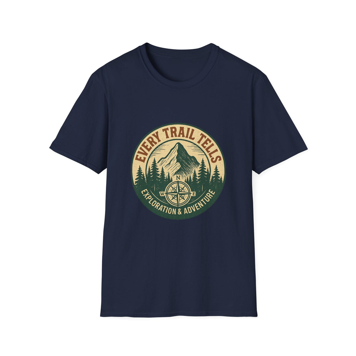 Every Trail Tells Mountain Graphic T-Shirt | Adventure Compass Outdoor Tee | SummitPine