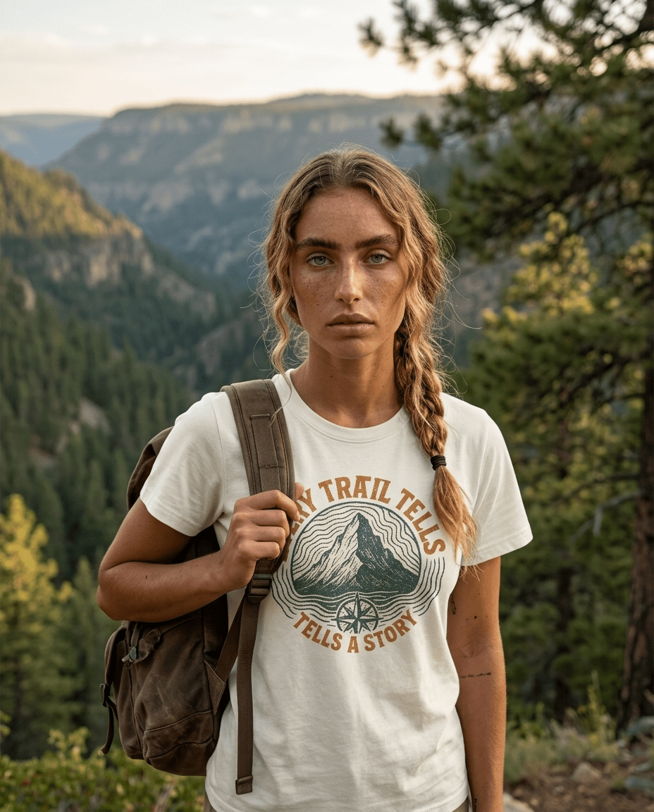 Every Trail Tells Mountain T-Shirt | Hiking Nature Adventure | SummitPine