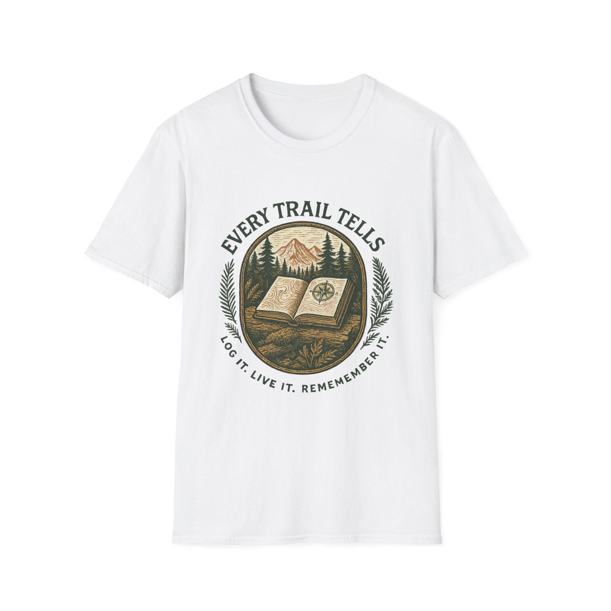 Every Trail Tells T-Shirt | Mountain Map Compass Hiking Shirt | SummitPine