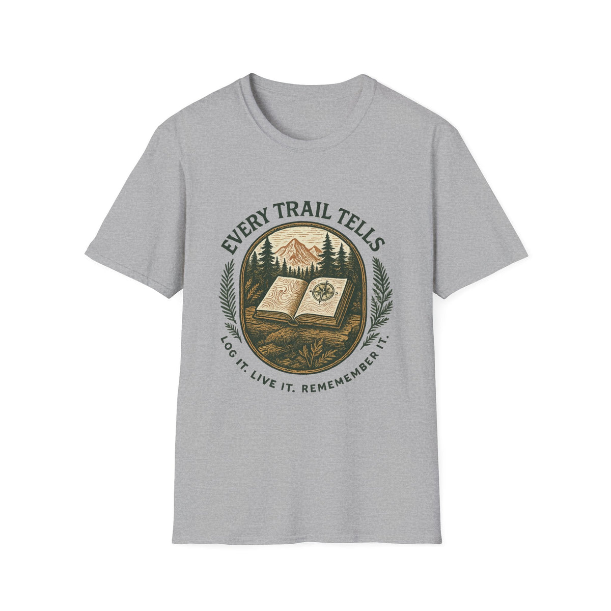 Every Trail Tells T-Shirt | Mountain Map Compass Hiking Shirt | SummitPine