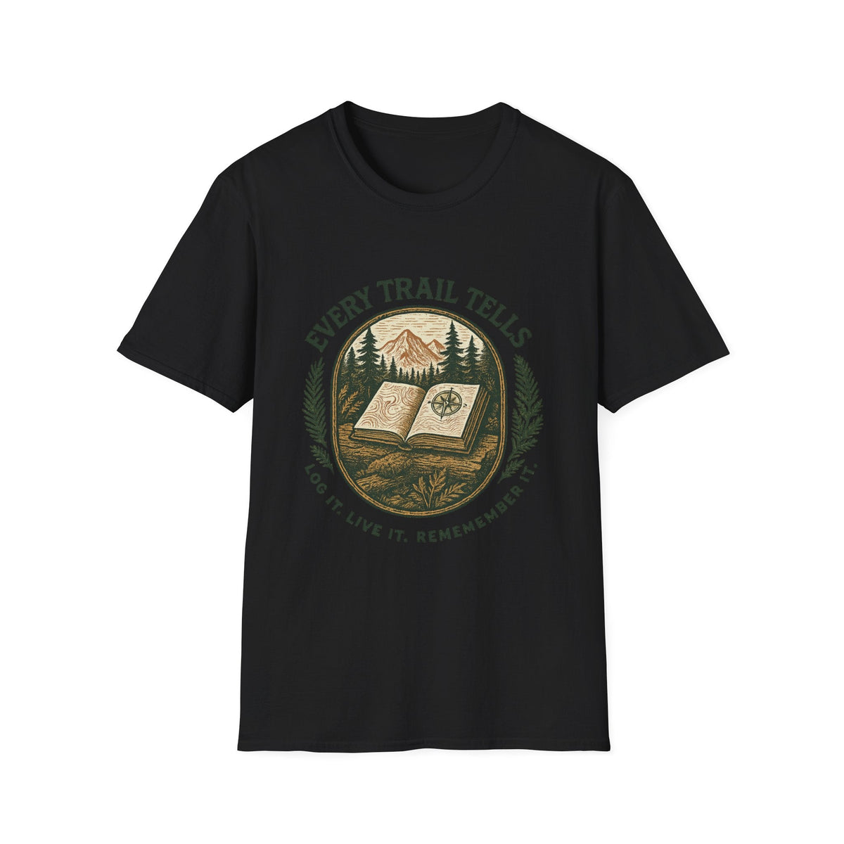 Every Trail Tells T-Shirt | Mountain Map Compass Hiking Shirt | SummitPine