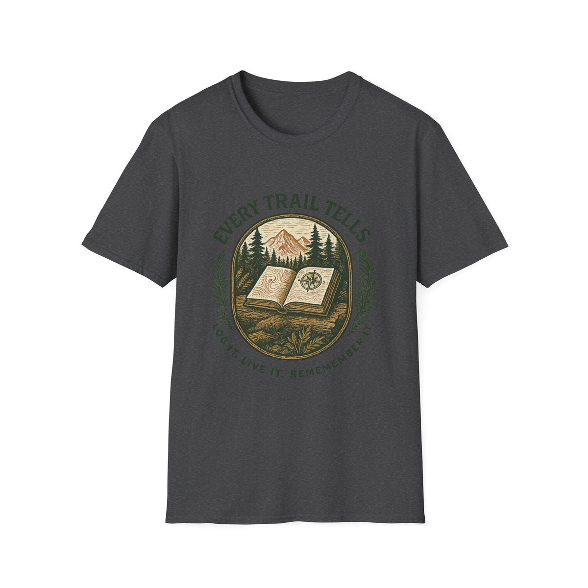 Every Trail Tells T-Shirt | Mountain Map Compass Hiking Shirt | SummitPine