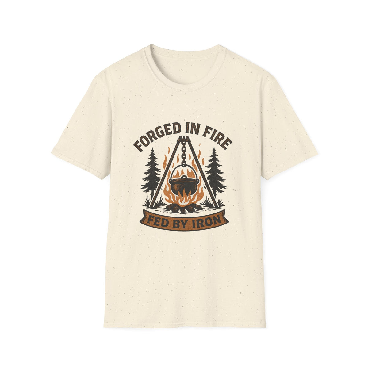 Forged in Fire campfire logo T-Shirt | blacksmith ironworking design | SummitPine