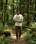 Hiking Journal Trail Notes T-Shirt | Botanical Ferns Compass Outdoor Theme | SummitPine