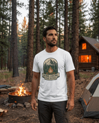 Home Among The Pines campfire graphic T-Shirt | mountain forest design | SummitPine
