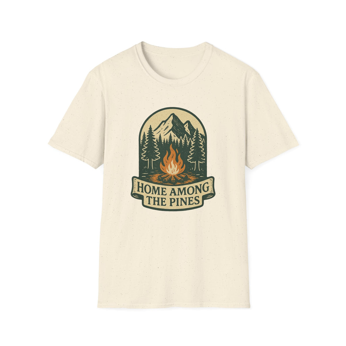 Home Among The Pines campfire graphic T-Shirt | mountain forest design | SummitPine