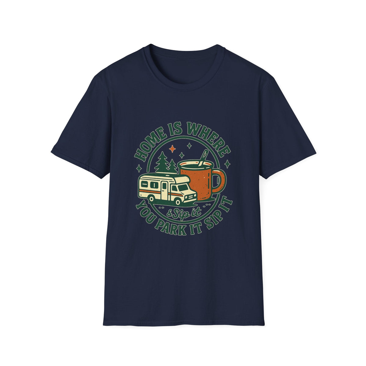 Home Is Where You Park It Camper T-Shirt | RV Coffee Travel Design | SummitPine