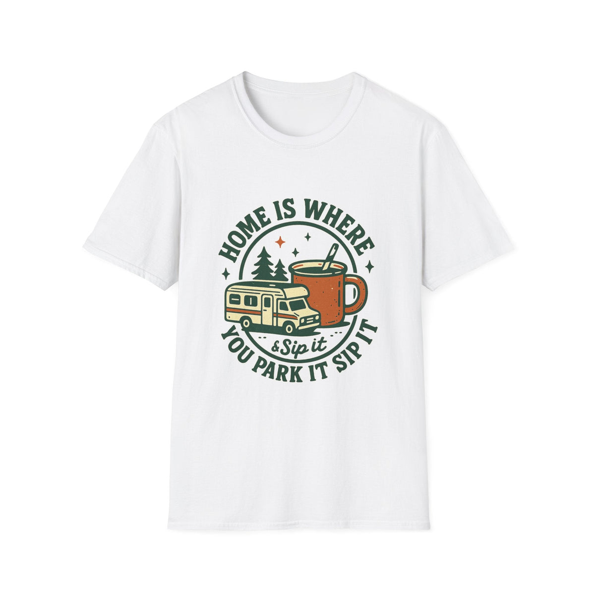 Home Is Where You Park It Camper T-Shirt | RV Coffee Travel Design | SummitPine