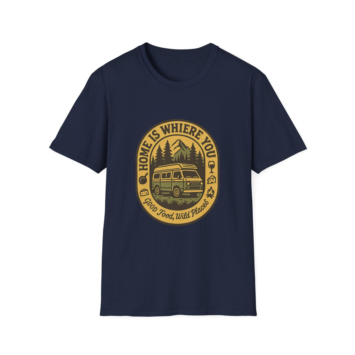 Home Is Where You Park It Camper Van T-Shirt | Vintage RV Outdoor Camping Tee | SummitPine