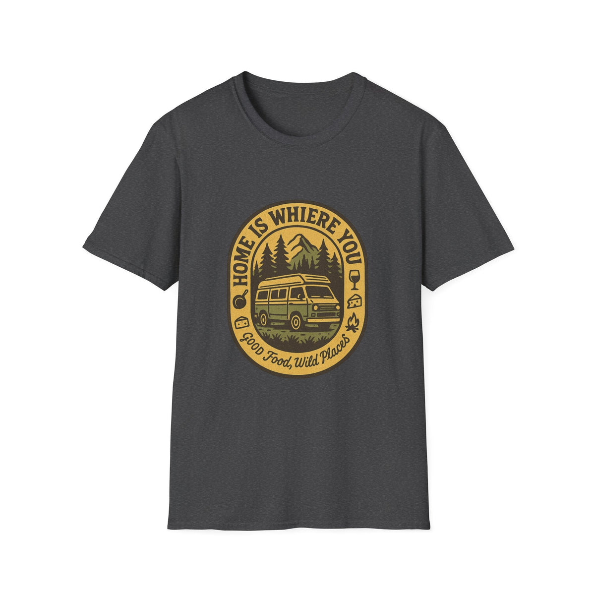 Home Is Where You Park It Camper Van T-Shirt | Vintage RV Outdoor Camping Tee | SummitPine