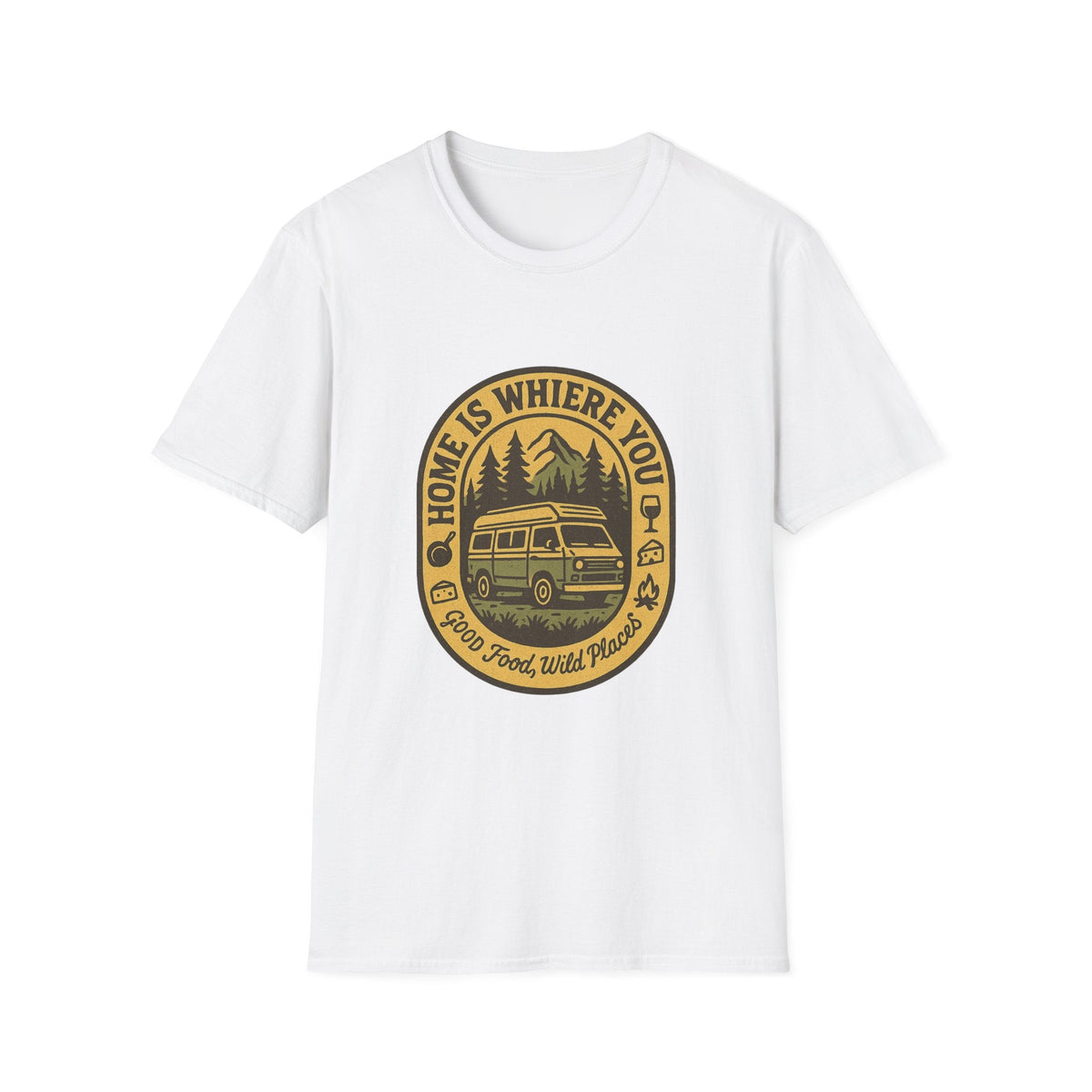 Home Is Where You Park It Camper Van T-Shirt | Vintage RV Outdoor Camping Tee | SummitPine