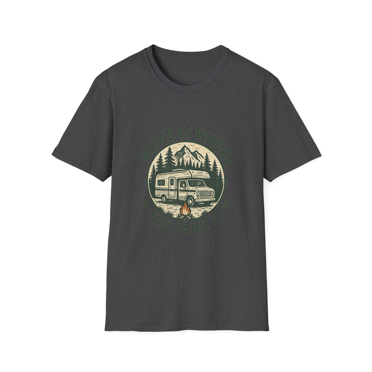 Home Is Where You Park It T-Shirt | RV Camper Mountain Design | SummitPine