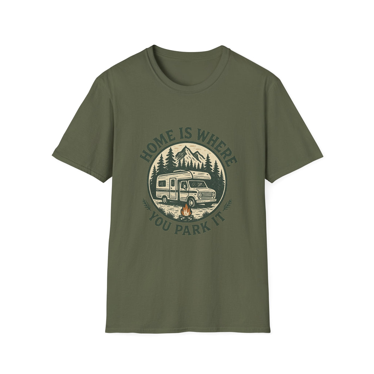 Home Is Where You Park It T-Shirt | RV Camper Mountain Design | SummitPine