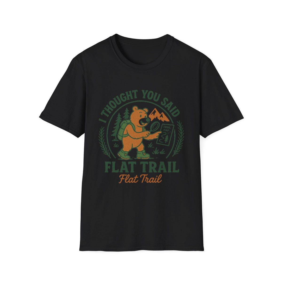I Thought You Said Flat Trail T-Shirt | Hiking Bear Graphic | SummitPine